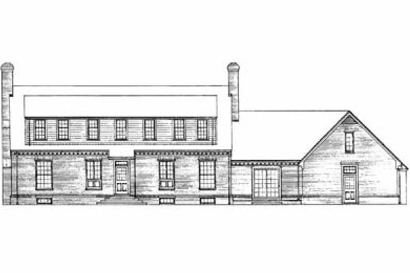 Home Plan - Exterior - Rear Elevation for Colonial House Plan #72-297 - 3 bed, 3 bath
