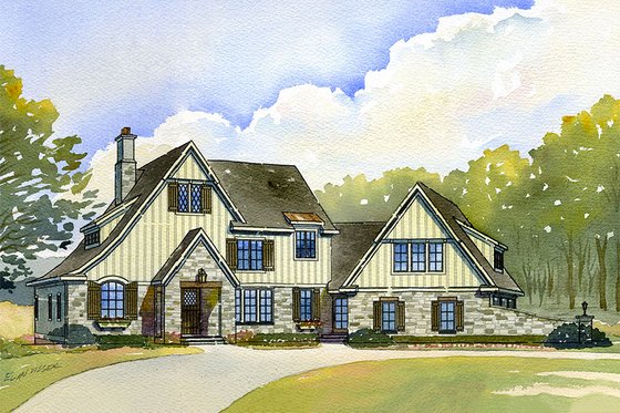 European style home, elevation