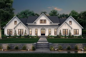 Exterior - Front Elevation 3 for Farmhouse House Plan #430-222 - 4 bed, 3.5 bath