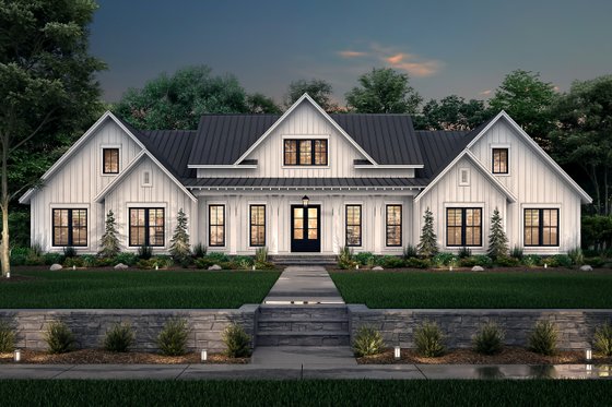 Exterior - Front Elevation 3 for Farmhouse House Plan #430-222 - 4 bed, 3.5 bath