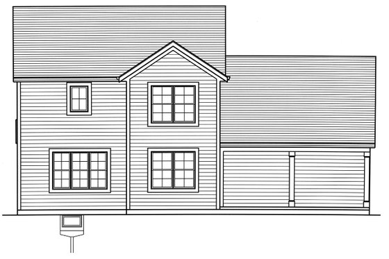 Exterior - Rear Elevation for Traditional House Plan #46-890 - 3 bed, 2.5 bath