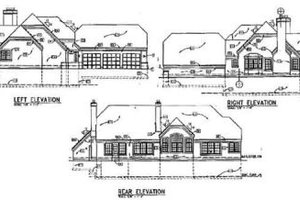 Exterior - Rear Elevation for European House Plan #50-169 - 3 bed, 2.5 bath