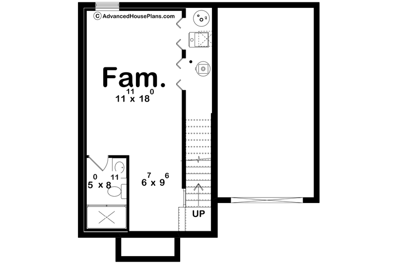 House Blueprint - Floor Plan - Lower Floor for Modern House Plan #455-571 - 3 bed, 1.5 bath