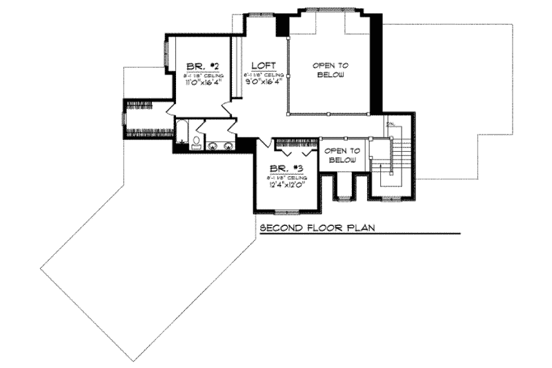 Home Plan - Floor Plan - Upper Floor for European House Plan #70-730 - 3 bed, 2.5 bath