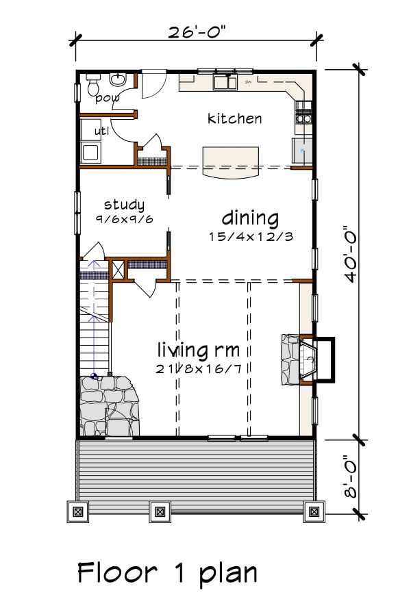 Home Plan - Craftsman Floor Plan - Main Floor Plan #79-301