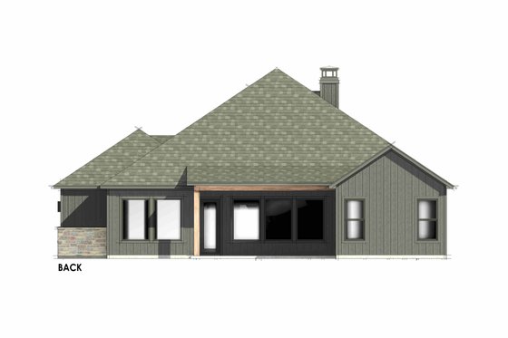 Exterior - Rear Elevation 1 for Traditional House Plan #1096-87 - 4 bed, 3 bath