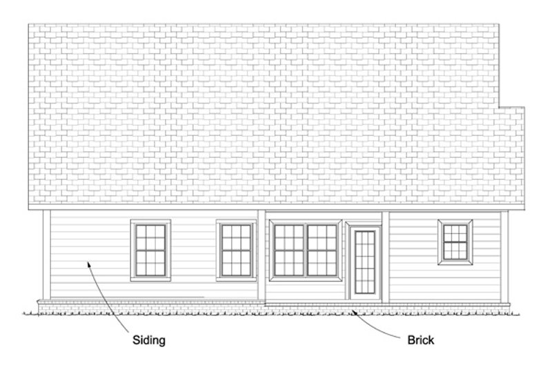 House Blueprint - Exterior - Rear Elevation for Cottage House Plan #513-2063 - 3 bed, 2.5 bath