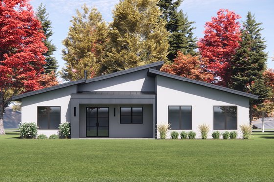 Exterior - Rear Elevation for Modern House Plan #1096-179 - 3 bed, 2 bath