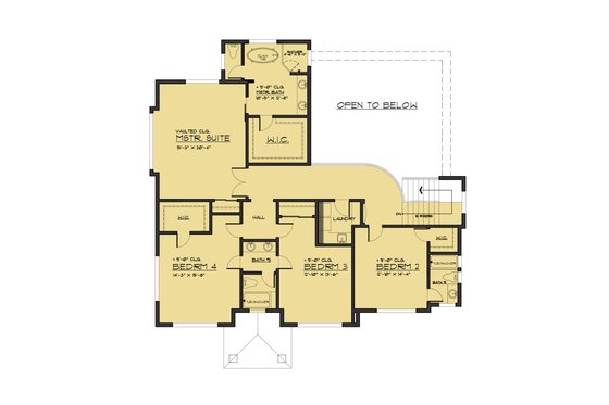 Floor Plan - Upper Floor for European House Plan #1066-74 - 5 bed, 4.5 bath