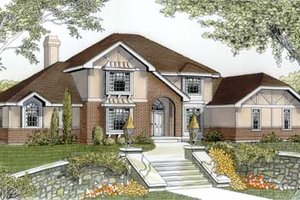 European Exterior - Front Elevation Plan #87-206