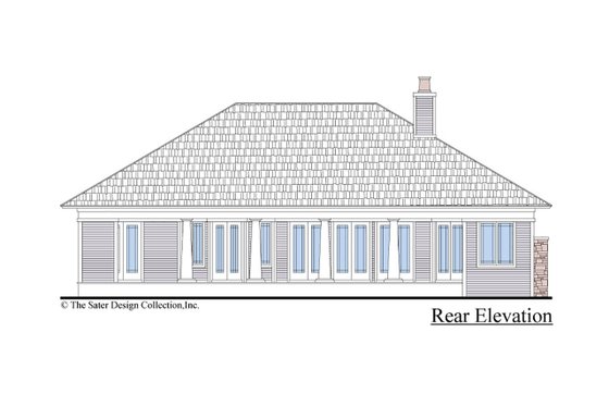 Exterior - Rear Elevation for Craftsman House Plan #930-499 - 3 bed, 2 bath