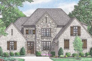 European Exterior - Front Elevation Plan #34-231