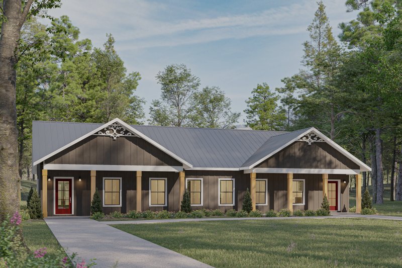 House Blueprint - Exterior - Front Elevation 4 for Farmhouse House Plan #44-303 - 4 bed, 4 bath