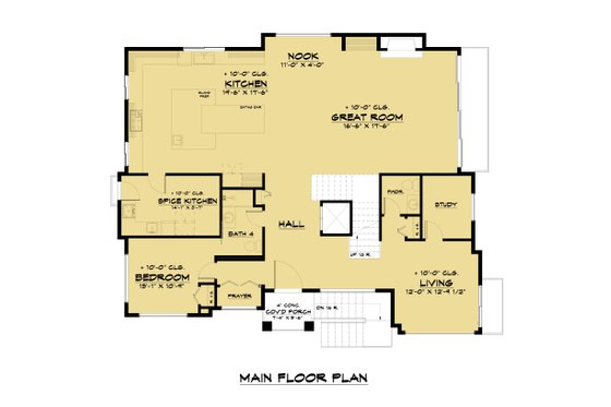 Floor Plan - Main Floor for Modern House Plan #1066-105 - 7 bed, 8.5 bath