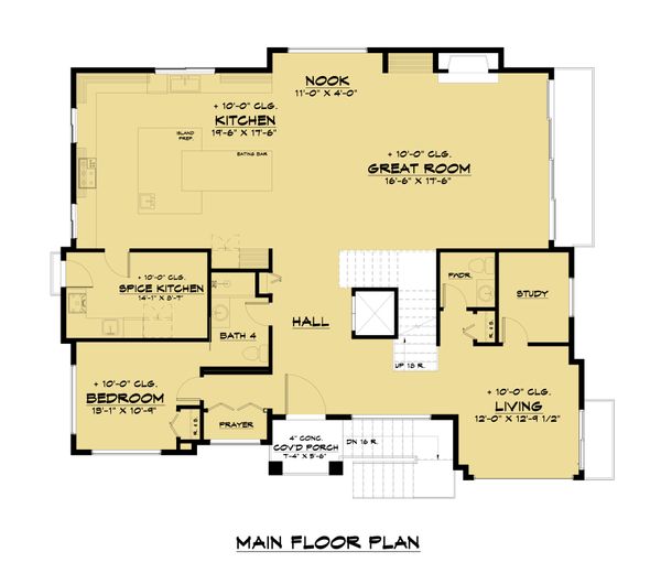 Modern Floor Plan - Main Floor Plan #1066-105