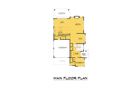 Floor Plan - Main Floor for Contemporary House Plan #1066-262 - 5 bed, 5.5 bath