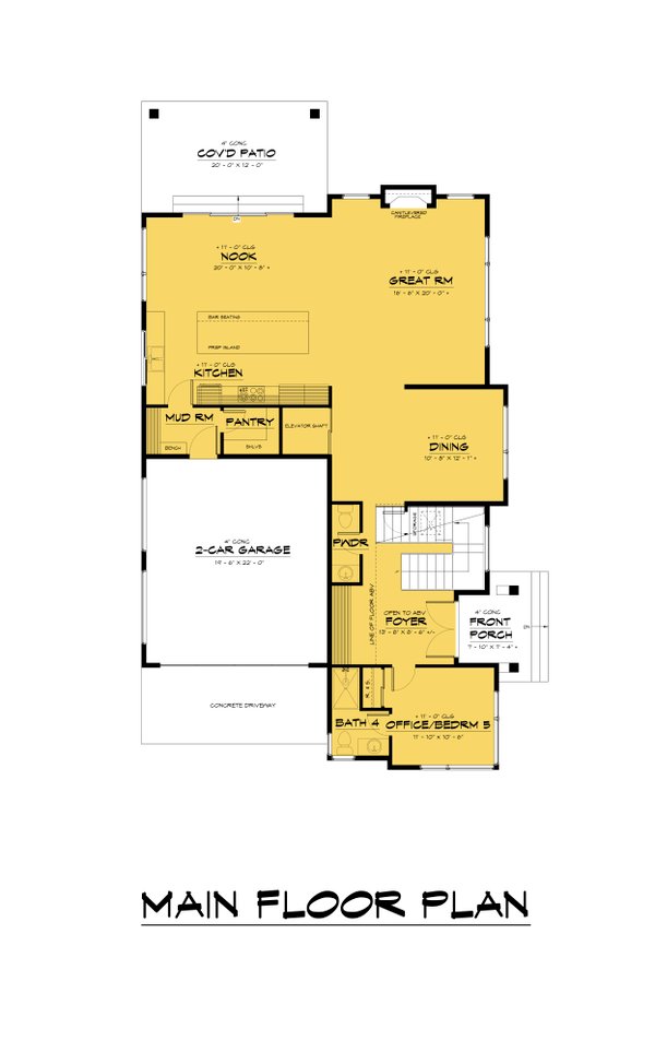 Contemporary Floor Plan - Main Floor Plan #1066-262