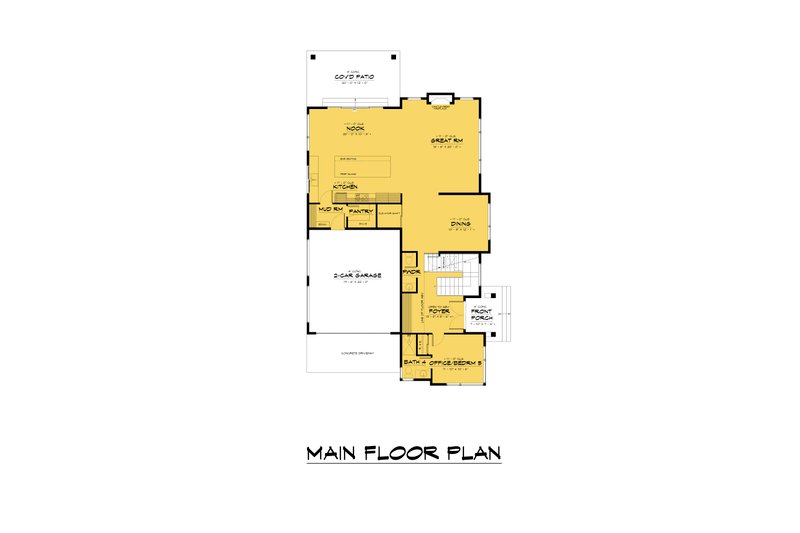 House Design - Floor Plan - Main Floor for Contemporary House Plan #1066-262 - 5 bed, 5.5 bath
