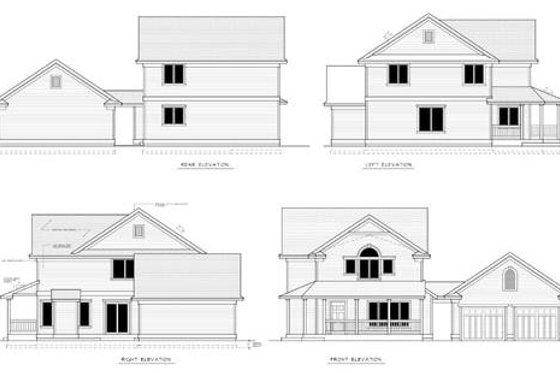 Exterior - Rear Elevation for Farmhouse House Plan #100-469 - 3 bed, 2.5 bath