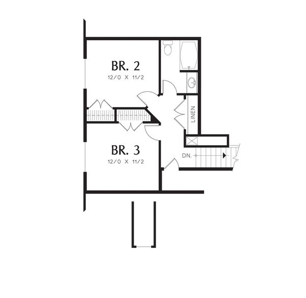 Traditional Floor Plan - Upper Floor Plan #48-526