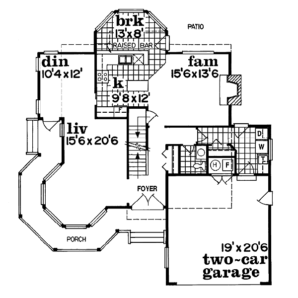 Farmhouse Floor Plan - Main Floor Plan #47-285