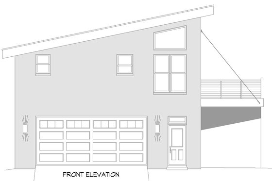 Exterior - Front Elevation 3 for Contemporary House Plan #932-286 - 1 bed, 1 bath