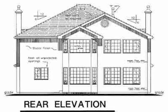 Exterior - Rear Elevation for Traditional House Plan #18-9343 - 6 bed, 3.5 bath