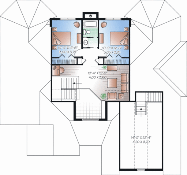 Home Plan - Mediterranean Floor Plan - Upper Floor Plan #23-2242