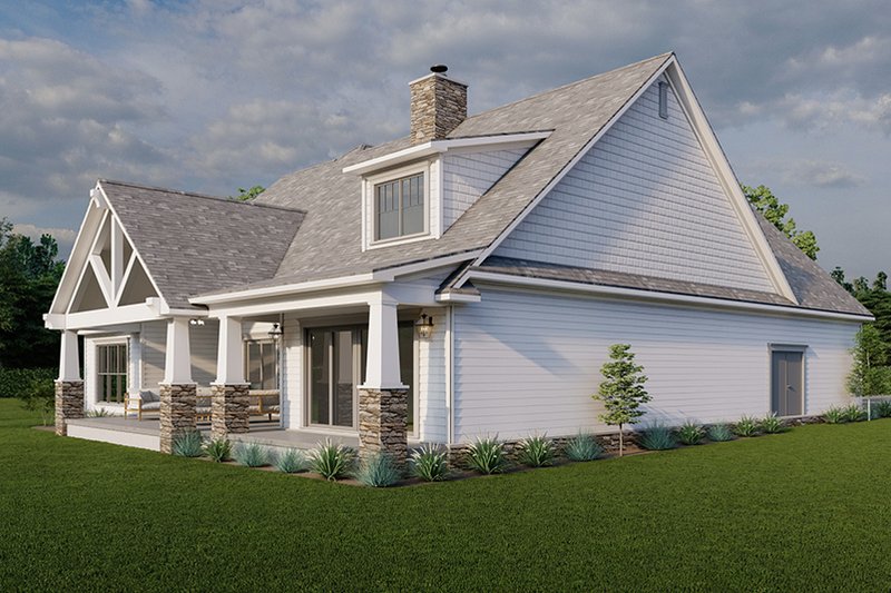 House Blueprint - Exterior - Rear Elevation 1 for Country House Plan #923-326 - 3 bed, 3.5 bath