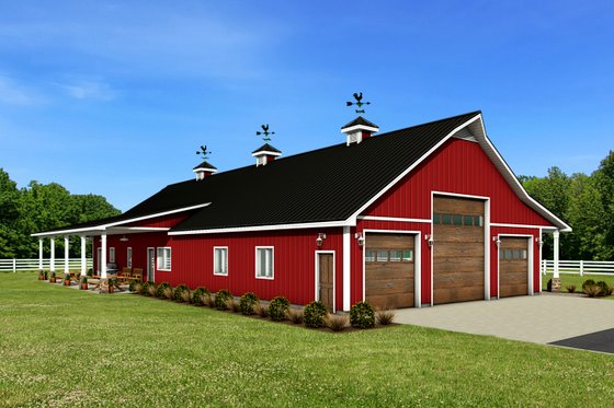 Exterior - Other Elevation 1 for Barndominium House Plan #1084-13 - 3 bed, 2.5 bath