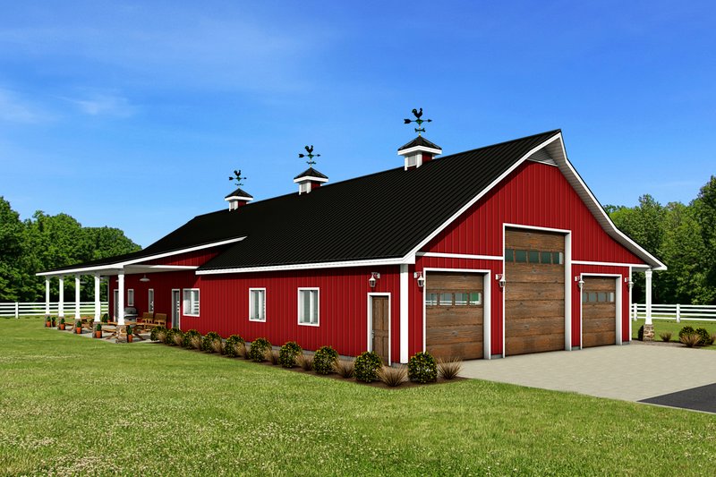 Barndominium Style House Plan - 3 Beds 2.5 Baths 1980 Sq/Ft Plan #1084 ...