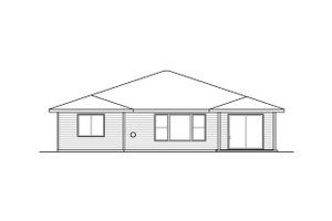 Exterior - Rear Elevation for Ranch House Plan #124-1189 - 3 bed, 2.5 bath