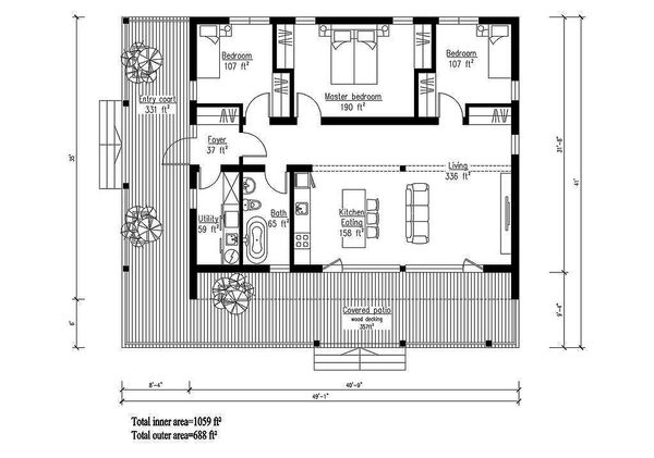 Modern Floor Plan - Main Floor Plan #549-1