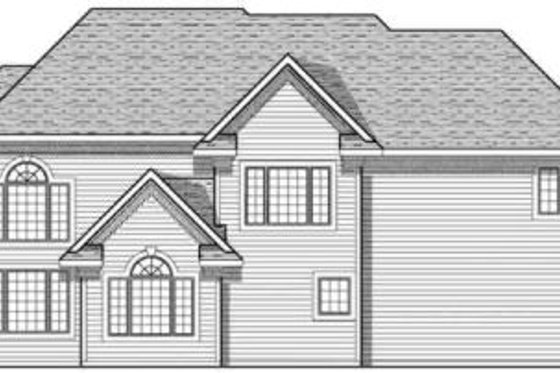 Exterior - Rear Elevation for Traditional House Plan #70-635 - 4 bed, 3.5 bath