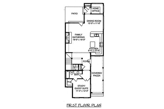 Floor Plan - Main Floor for Colonial House Plan #413-794 - 3 bed, 3 bath