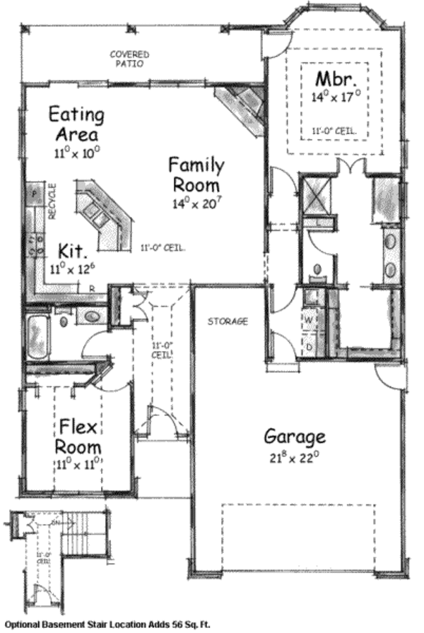 House Design - Traditional Floor Plan - Main Floor Plan #20-1611