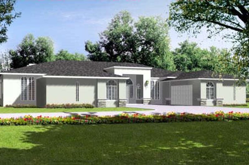 House Blueprint - Exterior - Front Elevation Plan #1-922