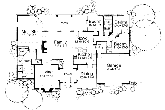 Floor Plan - Main Floor for Traditional House Plan #120-116 - 4 bed, 3 bath