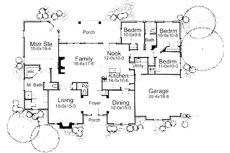 Dream House Plan - Floor Plan - Main Floor for Traditional House Plan #120-116 - 4 bed, 3 bath