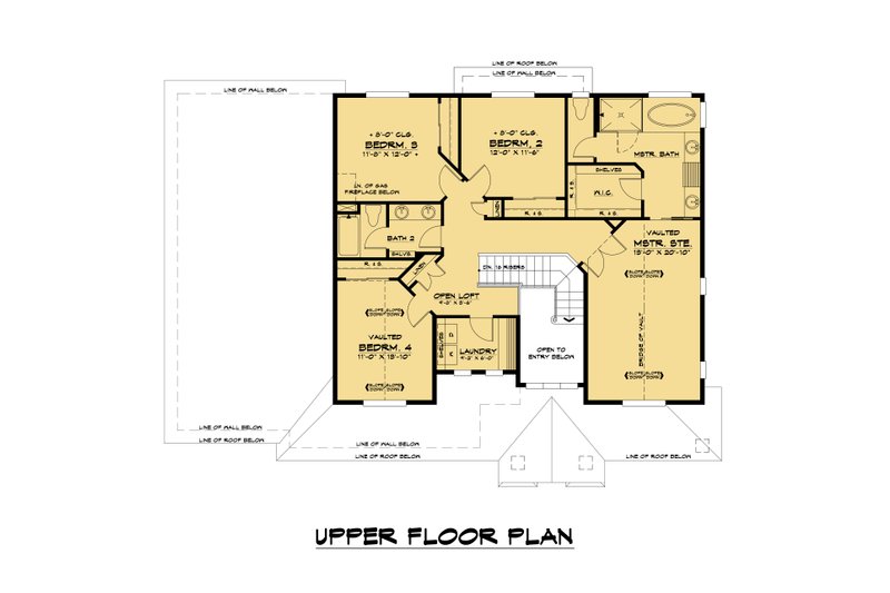 House Plan Design - Floor Plan - Upper Floor for Traditional House Plan #1066-185 - 4 bed, 2.5 bath
