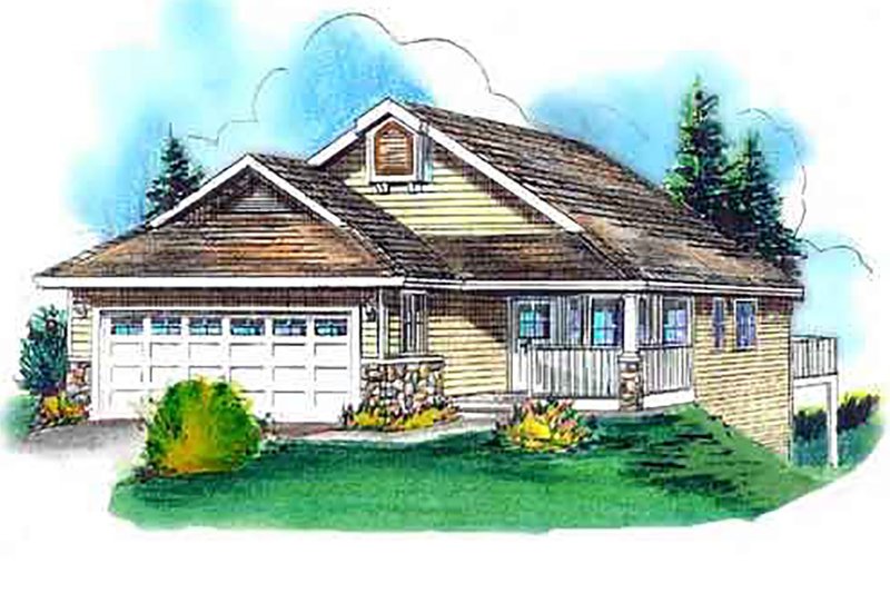 House Plan Design - Exterior - Front Elevation 3 for Ranch House Plan #18-4518 - 3 bed, 3 bath