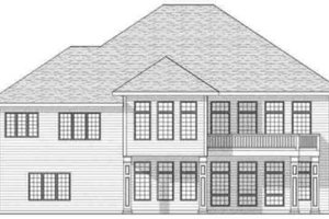 Exterior - Rear Elevation for European House Plan #70-593 - 2 bed, 1.5 bath