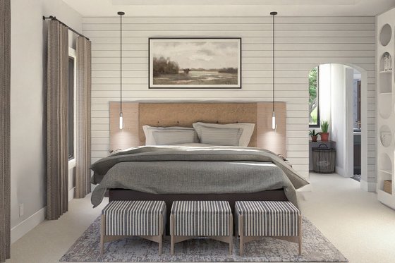 Interior - Master Bedroom 1 for Farmhouse House Plan #455-211 - 3 bed, 3 bath