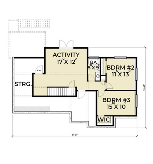 Craftsman Floor Plan - Lower Floor Plan #1070-17
