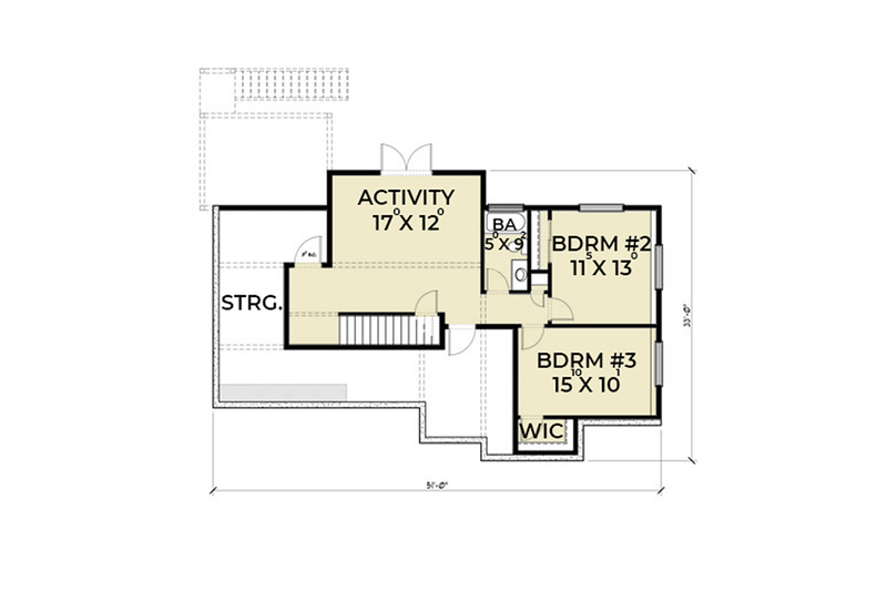 Dream House Plan - Floor Plan - Lower Floor for Craftsman House Plan #1070-17 - 3 bed, 2.5 bath
