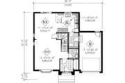 European Style House Plan - 3 Beds 1.5 Baths 1514 Sq/Ft Plan #25-4171 