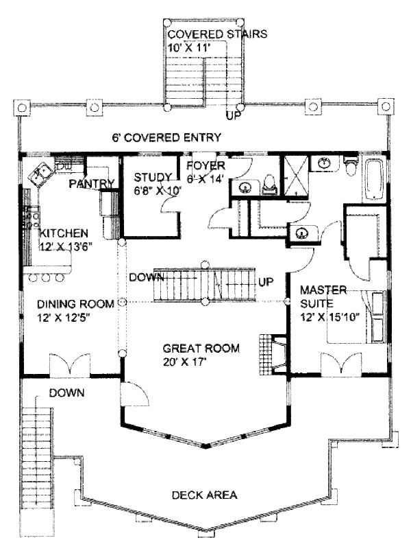 Craftsman Floor Plan - Main Floor Plan #117-702