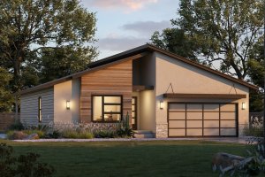Exterior - Front Elevation for Contemporary House Plan #20-2535 - 3 bed, 2 bath