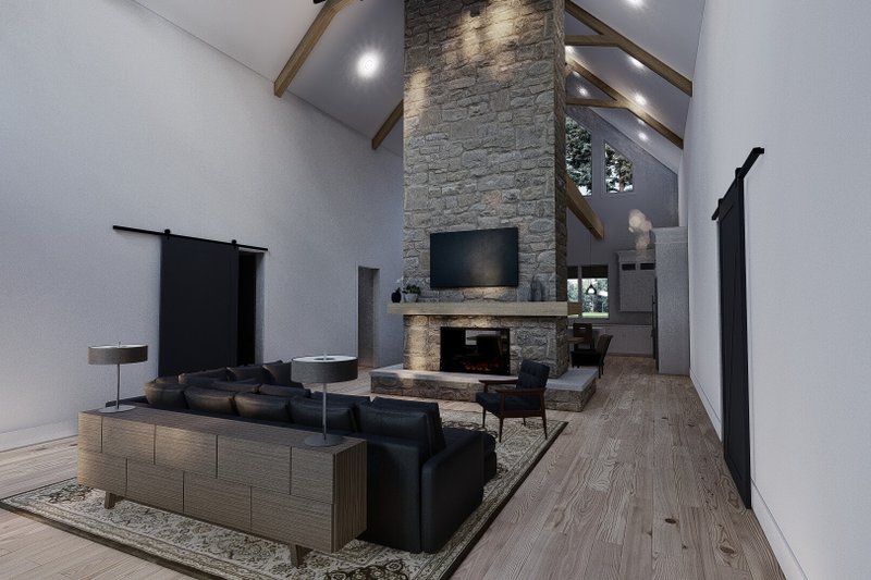 House Design - Interior - Family Room for Barndominium House Plan #923-401 - 5 bed, 3.5 bath
