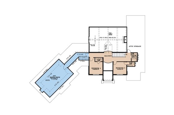 Floor Plan - Upper Floor for European House Plan #17-3447 - 5 bed, 3.5 bath